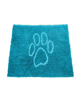 Dog Gone Smart Dirty Dog Microfiber Paw Doormat - Muddy Mats For Dogs - Super Absorbent Dog Mat Keeps Paws & Floors Clean - Machine Washable Pet Door Rugs with Non-Slip Backing Large Aqua