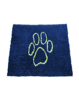 Dog Gone Smart Dirty Dog Microfiber Paw Doormat - Muddy Mats For Dogs - Super Absorbent Dog Mat Keeps Paws & Floors Clean - Machine Washable Pet Door Rugs with Non-Slip Backing Large Marine