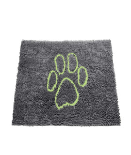 Dog Gone Smart Dirty Dog Microfiber Paw Doormat - Muddy Mats For Dogs - Super Absorbent Dog Mat Keeps Paws & Floors Clean - Machine Washable Pet Door Rugs with Non-Slip Backing Large Cool Grey