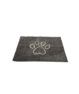 Dog Gone Smart Dirty Dog Microfiber Paw Doormat - Muddy Mats For Dogs - Super Absorbent Dog Mat Keeps Paws & Floors Clean - Machine Washable Pet Door Rugs with Non-Slip Backing Small Mist Grey