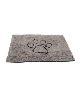 Dog Gone Smart Dirty Dog Microfiber Paw Doormat - Muddy Mats For Dogs - Super Absorbent Dog Mat Keeps Paws & Floors Clean - Machine Washable Pet Door Rugs with Non-Slip Backing Small Grey