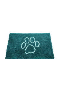 Dog Gone Smart Dirty Dog Microfiber Paw Doormat - Muddy Mats For Dogs - Super Absorbent Dog Mat Keeps Paws & Floors Clean - Machine Washable Pet Door Rugs with Non-Slip Backing Small Petrol