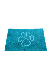 Dog Gone Smart Dirty Dog Microfiber Paw Doormat - Muddy Mats For Dogs - Super Absorbent Dog Mat Keeps Paws & Floors Clean - Machine Washable Pet Door Rugs with Non-Slip Backing Small Aqua