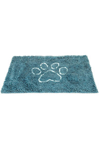 Dog Gone Smart Dirty Dog Microfiber Paw Doormat - Muddy Mats For Dogs - Super Absorbent Dog Mat Keeps Paws & Floors Clean - Machine Washable Pet Door Rugs with Non-Slip Backing Small Pacific Blue