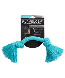 Playology Dri Tech Rope Dog Chew Toy - for Medium Dogs (15-35lbs, All Breed) Peanut Butter Scented Dog Toys for Heavy Chewers - Engaging, All-Natural, Interactive and Non-Toxic