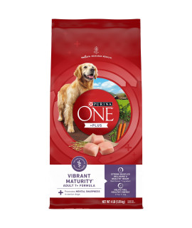 Purina ONE High Protein Dry Senior Dog Food Plus Vibrant Maturity Adult 7 Plus Formula - 4 lb. Bag