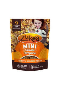 Zuke's Mini Naturals Pumpkins Dog Training Treats Turkey and Pumpkin Recipe, Soft Dog Treats - 5 oz. Bag