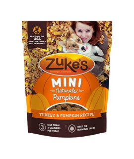 Zuke's Mini Naturals Pumpkins Dog Training Treats Turkey and Pumpkin Recipe, Soft Dog Treats - 5 oz. Bag