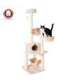Armarkat 72 H Pet Real Wood Cat Tower, Tower EntertaInment Furniture With Lounge Basket, Perch, A7204