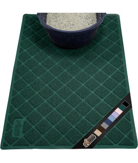 The Original Gorilla Grip 100% Waterproof Cat Litter Box Trapping Mat, Easy Clean, Textured Backing, Traps Mess for Cleaner Floors, Less Waste, Stays in Place for Cats, Soft on Paws, 35x23 Green