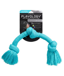 Playology Dri Tech Rope Dog Chew Toy - for Large Breed Dogs (35lbs and Up) Peanut Butter Scented Dog Toys for Heavy Chewers - Engaging, All-Natural, Interactive and Non-Toxic
