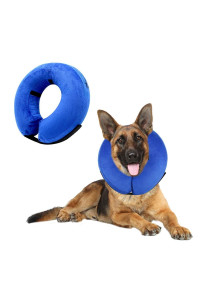 VST Comfortable Inflatable Cone Collar for Dogs,Adjustable Soft Pet Recovery Collar Prevent Pets from Touching Biting Scratching at Injuries Wounds (L)