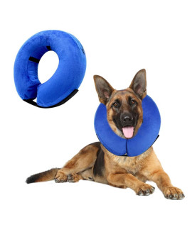VST Comfortable Inflatable Cone Collar for Dogs,Adjustable Soft Pet Recovery Collar Prevent Pets from Touching Biting Scratching at Injuries Wounds (L)