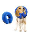 VST Comfortable Inflatable Cone Collar for Dogs,Adjustable Soft Pet Recovery Collar Prevent Pets from Touching Biting Scratching at Injuries Wounds (M)