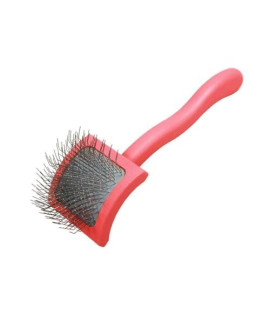 chris christensen Baby g Dog Slicker Brush for Dogs (goldendoodles, Labradoodles, Poodles), groom Like a Professional, Fluff Detangle Style, Saves Time Energy, coral, Small