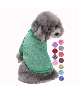 Bwealth Dog Clothes Soft Pet Apparel Thickening Fleece Shirt Warm Winter Knitwear Sweater for Small and Medium Pet (XS, Green)