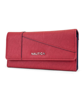 Nautica Money Manager RFID WomenAs Wallet clutch Organizer (Fuego Red (Buff))