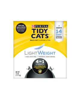 Purina Tidy Cats Multi Cat, Low Dust, Clumping Cat Litter, LightWeight 4-in-1 Strength - 17 Lb. Box