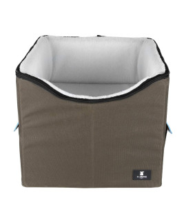X-ZONE PET Dog Booster Car Seat/Pet Bed at Home, with Pockets and Carrying case,Easy Storage and Portable (Medium, Brown&Blue)