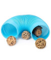 Niteangel Fun Tunnel with 3 Pack Play Balls for Guinea Pigs, Chinchillas, Rats and Dwarf Rabbits (Blue)