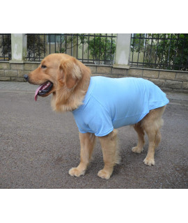 Lovelonglong 2019 Pet clothing Dog costumes Basic Blank T-Shirt Tee Shirts for Large Dogs Light-Blue XXXXL