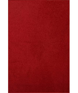 Ambiant Pet Friendly Solid color Area Rugs Red - 15 x 225 Mat (18x27)