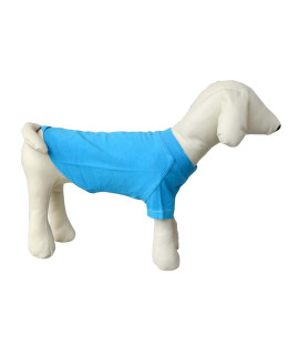 Lovelonglong 2019 Pet clothing Dog costumes Basic Blank T-Shirt Tee Shirts for Small Dogs Lake-Blue L