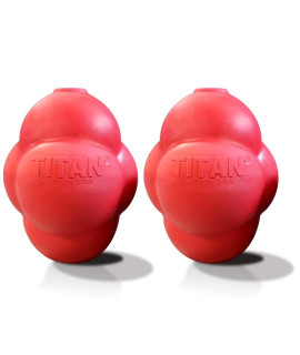 Titan Busy Bounce, Tough Durable Treat Dispensing Dog Toy with Unpredictable Bounce, 2-Pack Large Made in USA