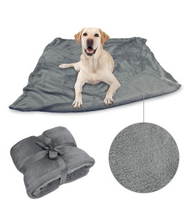 grey Large Dog Blanket, Super Soft Fluffy Sherpa Fleece Dog couch Blankets and Throws for Large Medium Small Dogs Puppy Doggy Pet cats, 50x60 inches