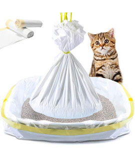 KONE Cat Litter Box Liners, 14 Count Jumbo Extra Durable Large Drawstring Kitty Litter Pan Bags Cat Waste Litter Bags Pet Cat Supplies (36 x 18)