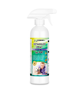 Vet Recommended Dog Detangler Spray & Conditioner (16oz/473ml) - Eliminate Loose Hair, Remove Matts and Rejuvenate Coat, Made from Fresh Natural Extracts of Papaya, Jojoba & Aloe Vera. Made in USA