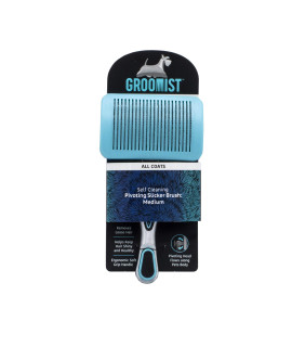 Groomist Slicker Dog Brush for Medium Dogs, with Ergonomic Handle Self Cleaning Slicker Brush for Dogs Pivoting Slicker Dog Brush for Shedding to Take Care of Loose Hairs and Mats