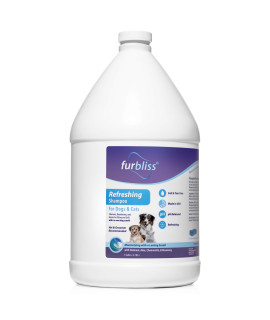 VETNIQUE Furbliss Dog Grooming Shampoos and Conditioner No Wet Dog Smell Botanical and Essential Oils to Clean and Deodorize Coat for Dogs and Cats (Gallon Refreshing Scent Shampoo)