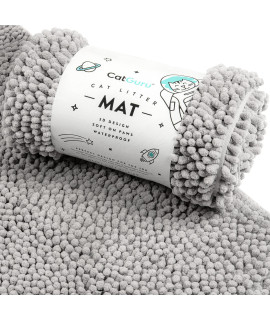 CatGuru Cat Litter Mat, Medium, Extra Large, XXL, Waterproof Litter Box Mat, Non Slip Kitty Litter Mat, Machine Washable Litter Trapping Mat, Soft Litter Tray, Cat Stuff (Gray, XXL/Heavy Duty)