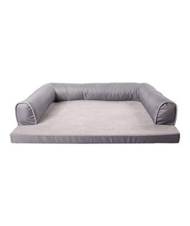Pet Bed Dog Bed Lounge Sofa Memory Sponge Short Plush Dog & cat Beds Orthopedic Mattress Machine for Medium Small Breed Dogs (color : gray)