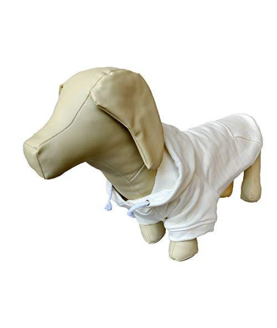 Lovelonglong Pet clothing Dachshund Dog clothes coat Hoodies Winter Autumn Sweatshirt for Dachshund Dogs 10 colors 100 cotton 2018 New (D-L, Off-White)