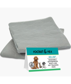 rocket & rex Washable Pee Pads for Dogs Reusable Puppy Pads, Training Pads for Dogs Super Absorbent & Eco-Friendly Dog Pee Pads Single Purchase, Less Waste Small Business 2-Pack, 22 x 22