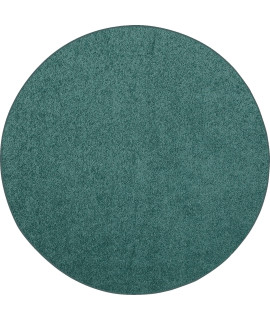 Ambiant Pet Friendly Solid color Area Rugs Teal - 2 Round, (A-Dc2-TEAL-2 Round)