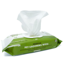 Dog Wipes Grooming Pet Wipes for Dogs (Cat Wipes), Eye, Ear & Paw Puppy Wipes, Deodorizing, Hypoallergenic, Natural Extracts & Fragrance Free, Extra Thick & Soft, Supports Rescues