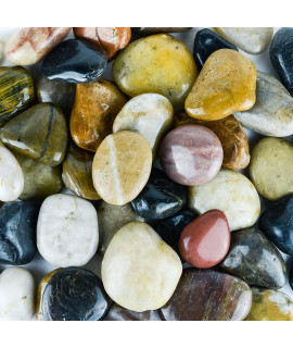 Galashield Pebbles for Plants, River Rocks, Decorative Stones for Vases, Garden Rocks Outdoor Landscaping, Polished Aquarium Gravel (5 lb Bag), 5-8 cm