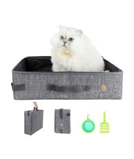 Portable Litter Box for Easy Travel with Cats and Kitties with 1 Collapsible Bowl and 1 Scoop