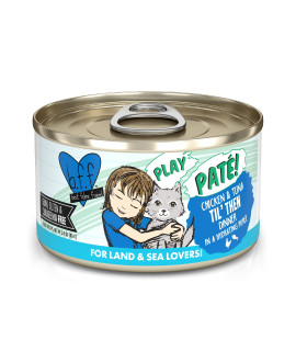 B.F.F. PLAY - Best Feline Friend Pat? Lovers, Aw Yeah!, Chicken & Tuna Til' Then with Chicken & Tuna, 2.8oz Can (Pack of 12)