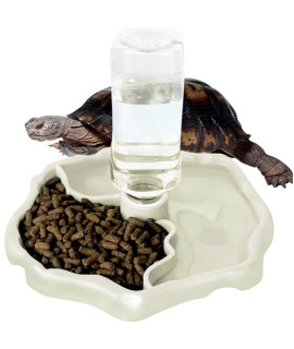 WINGOFFLY Automatic Reptile Feeders Waterer Automatic-refilling Turtle Water Dispenser Bottle Tortoise Food Water Bowl Feeding Dish for Lizards Luminous