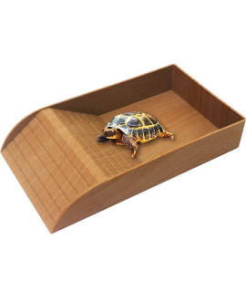 WINGOFFLY Large Reptile Feeding Dish with Ramp and Basking Platform Plastic Turtle Food and Water Bowl Also Fit for Bath Aquarium Habitat for Lizards Amphibians