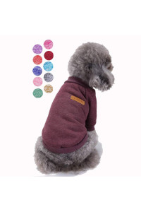 Bwealth Dog Clothes Soft Pet Apparel Thickening Fleece Shirt Warm Winter Knitwear Sweater for Small and Medium Pet (XS, Brown)