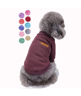 Bwealth Dog Clothes Soft Pet Apparel Thickening Fleece Shirt Warm Winter Knitwear Sweater for Small and Medium Pet (XS, Brown)