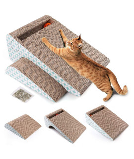 PrimePets Cat Scratcher Cardboard, Cat Scratching Pad with Ball, 2-in-1, Cat Scratch Cat Scratching Board for Indoor Cats, Removable, Corrugated, Catnip Included