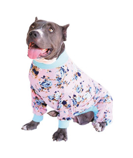 Tooth & Honey Big Dog Pajamas/Black Floral Dog Pajamas/Slim fit/Lightweight Pullover Pajamas/Full Coverage Dog pjs