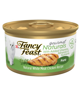 Purina Fancy Feast Grain Free Wet Cat Food Pate Gourmet Naturals White Meat Chicken Recipe - 3 oz. Can