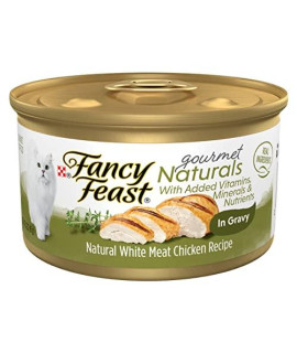 Purina Fancy Feast Wet Cat Food Gourmet Naturals White Meat Chicken Recipe in Wet Cat Food Gravy - 3 oz. Can